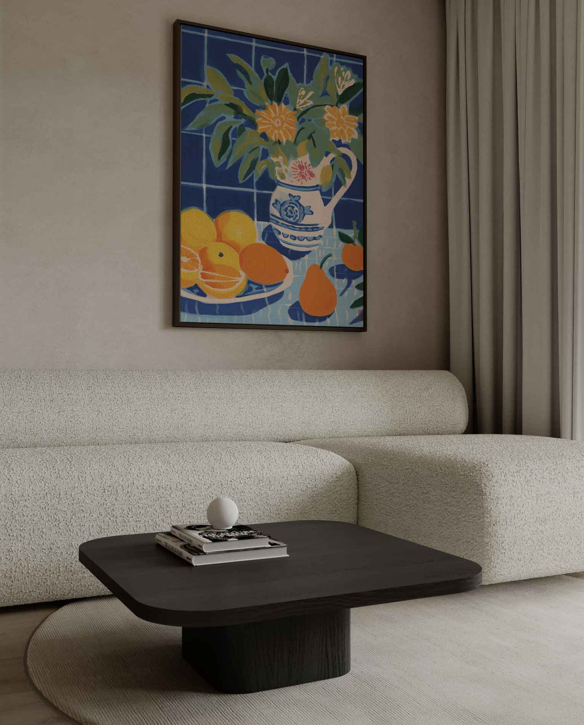 Zomerfruit in Blauwe Keuken – plexiglas kunstwerk als wanddecoratie