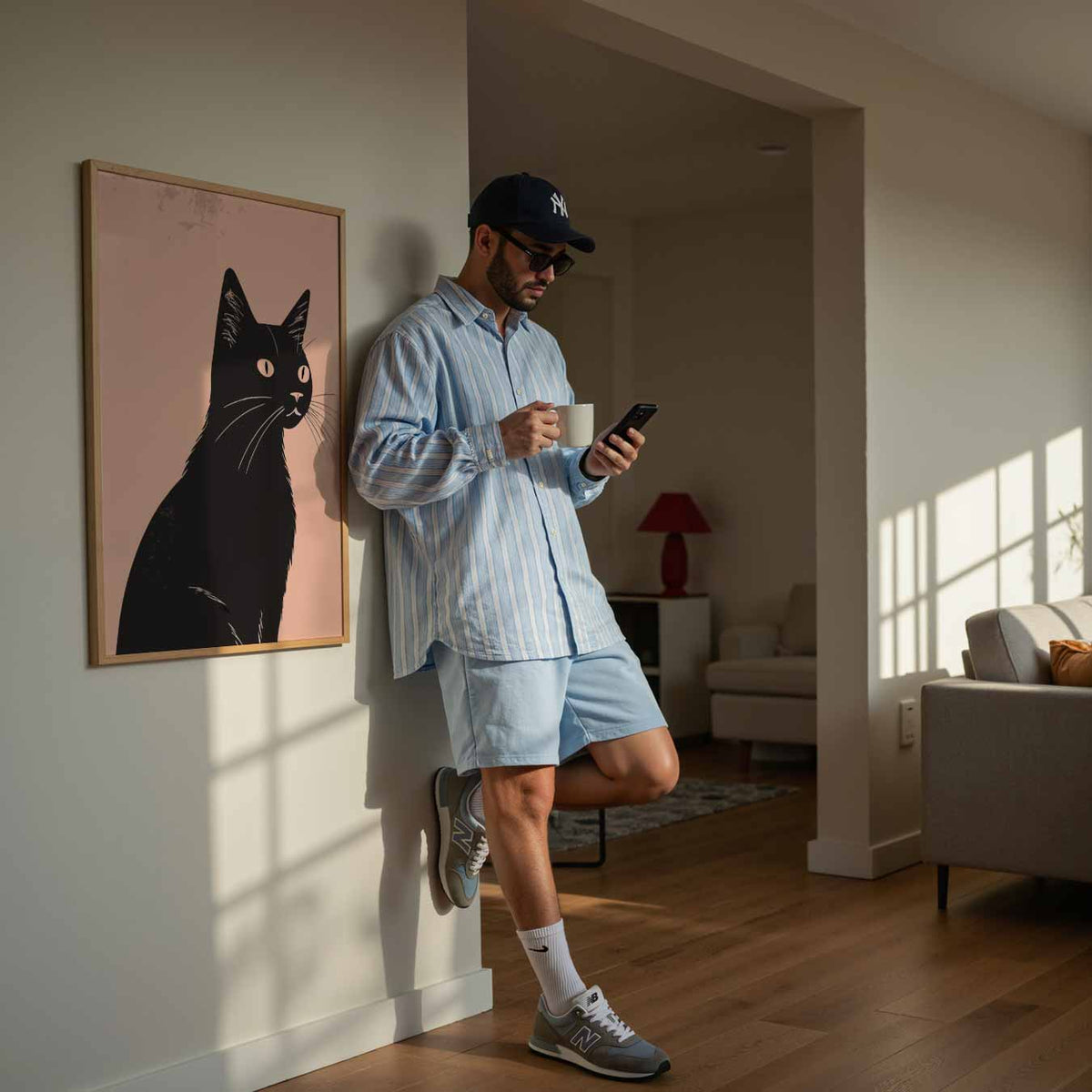 Stijlvolle Kattenkunst voor Thuis – dierenillustratie als portret poster