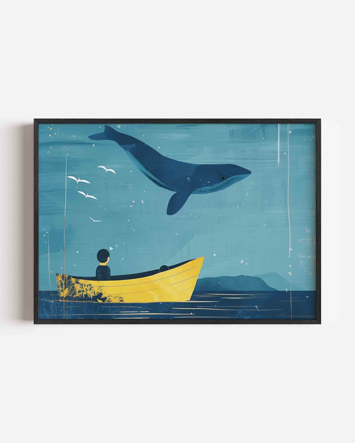 Walvis en boot – landscape kinderposter als wanddecoratie