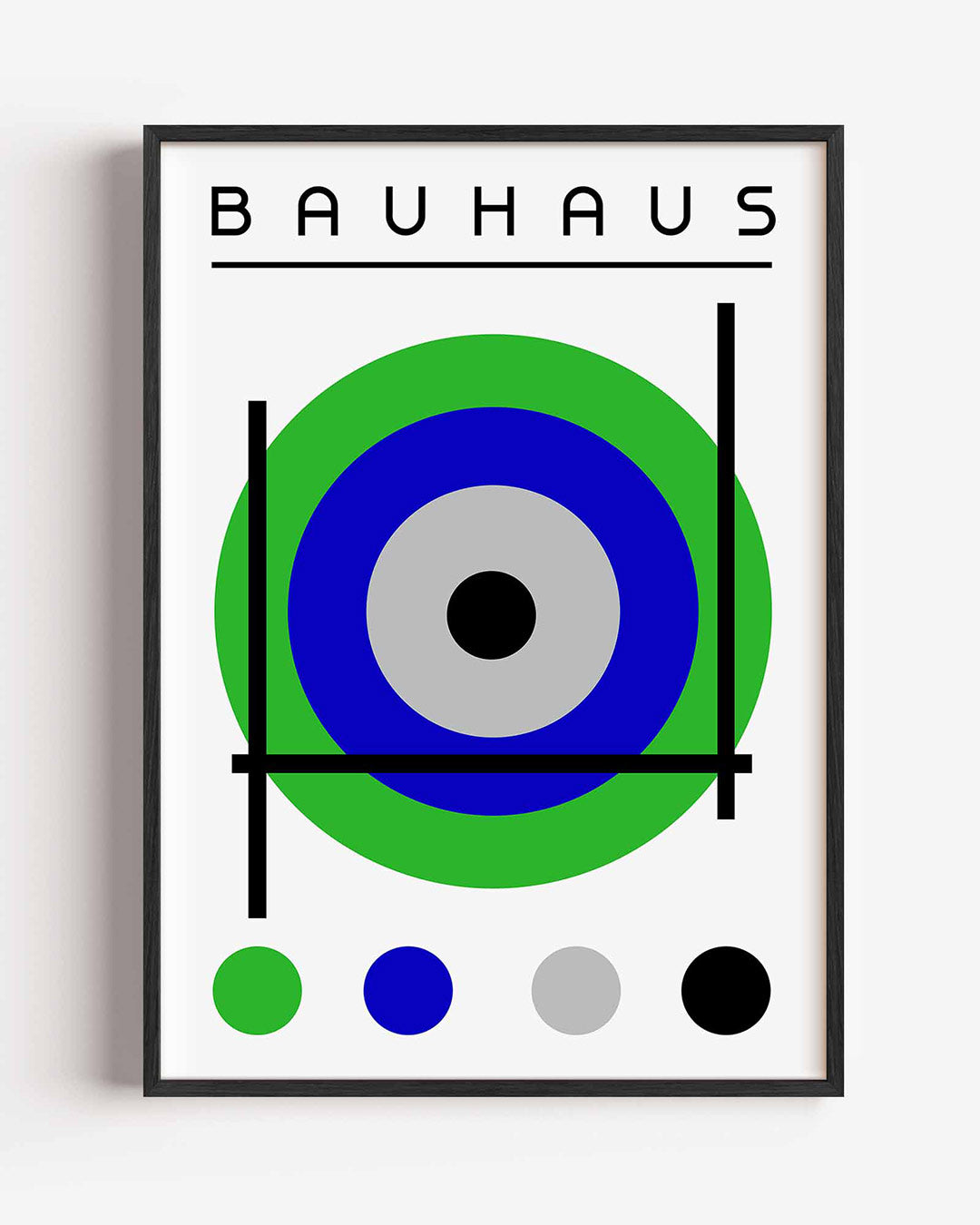 Cirkel en lijnen – staande Bauhaus poster als wanddecoratie