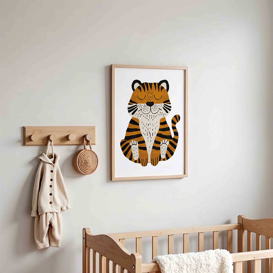 Slapende tijger – kinderposter in staand formaat