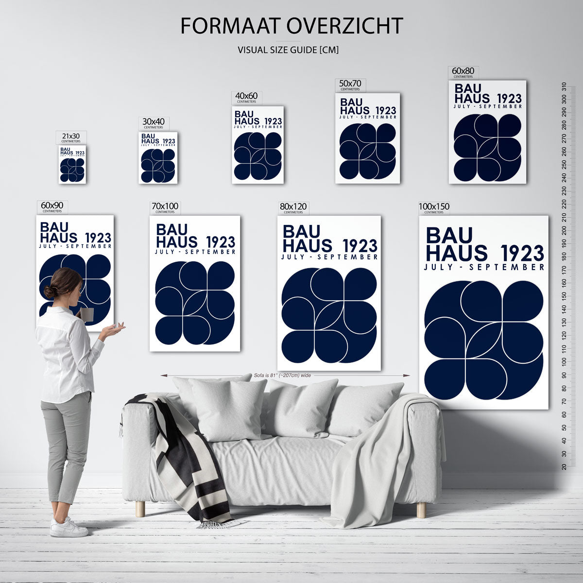 Vorm en kleur – geometrische poster in Bauhaus-stijl van WallArtistic