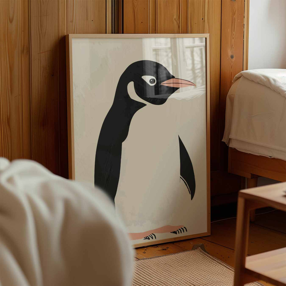 Minimalistische Pinguïn – kinderposter in staand formaat