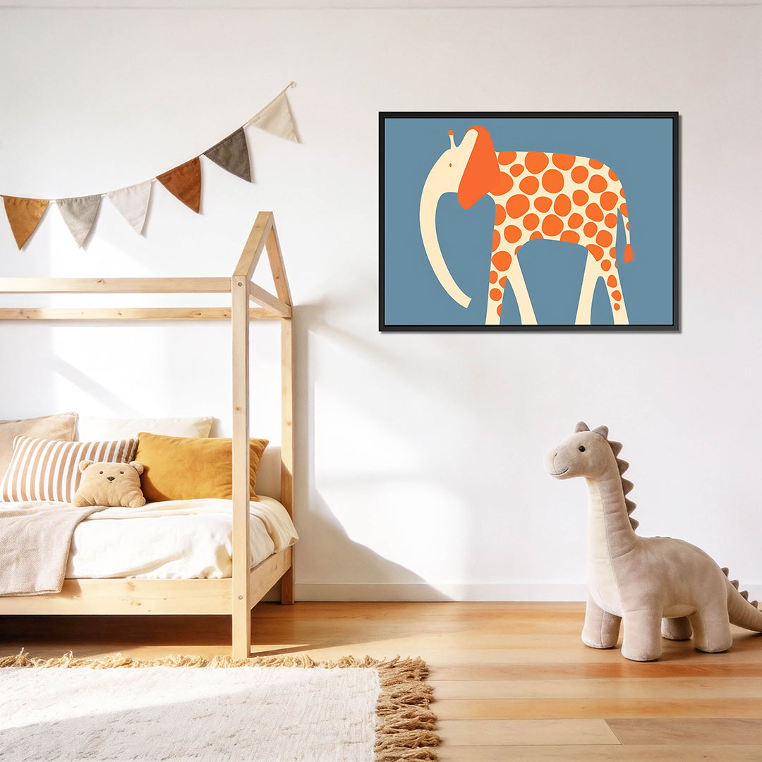 Speelse olifant illustratie – Olifant – op canvas, dibond of plexiglas