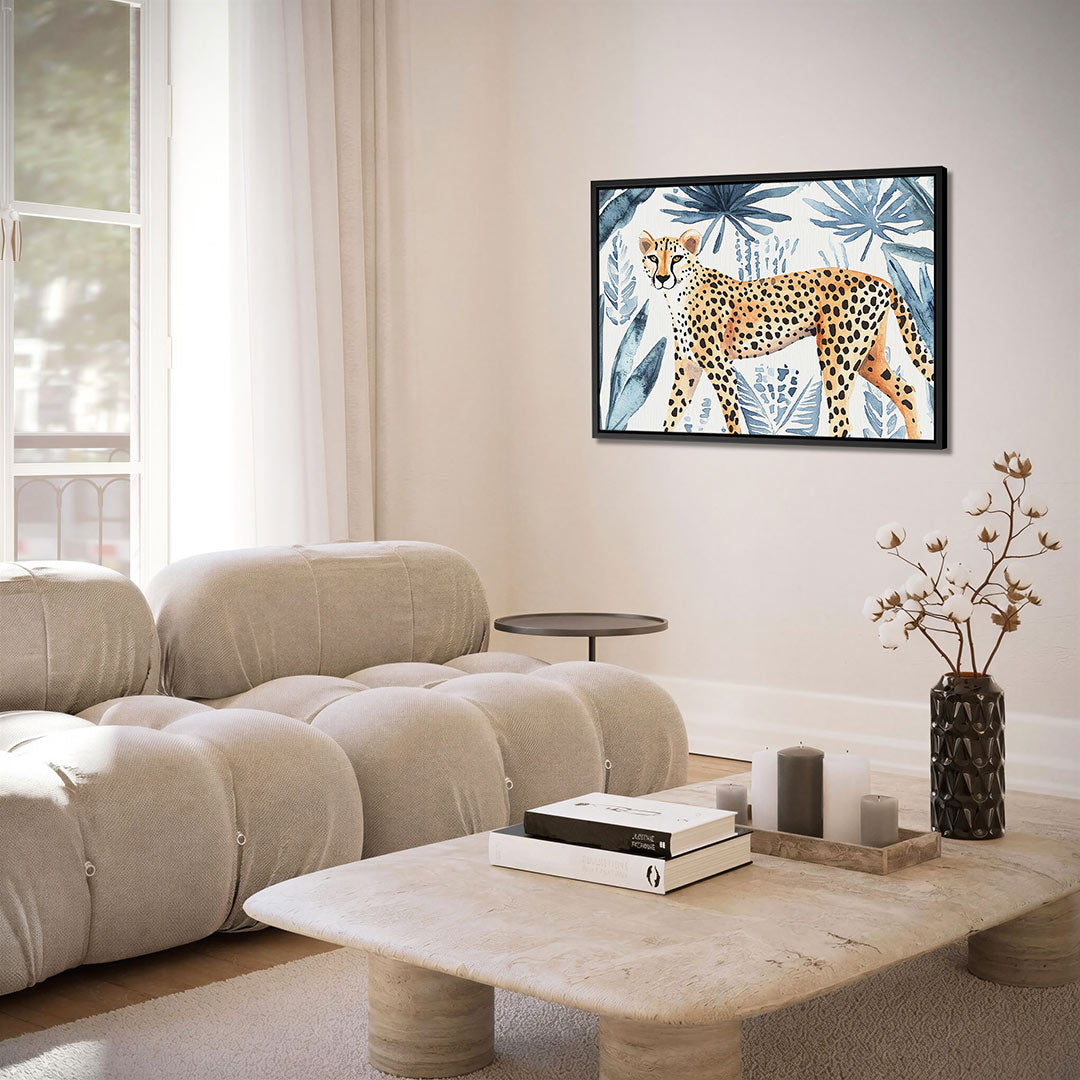 Luipaard en bladeren – alternatieve weergave van het kunstwerk