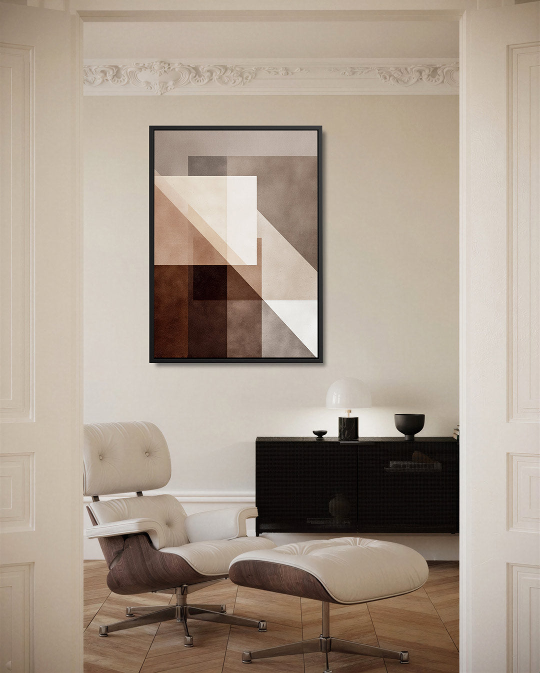 Geometrische vormen – moderne staande wandkunst