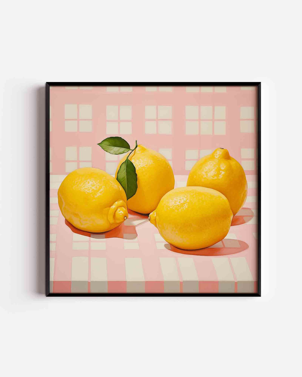 Citroenen op tafel – keuken vierkante poster als wanddecoratie