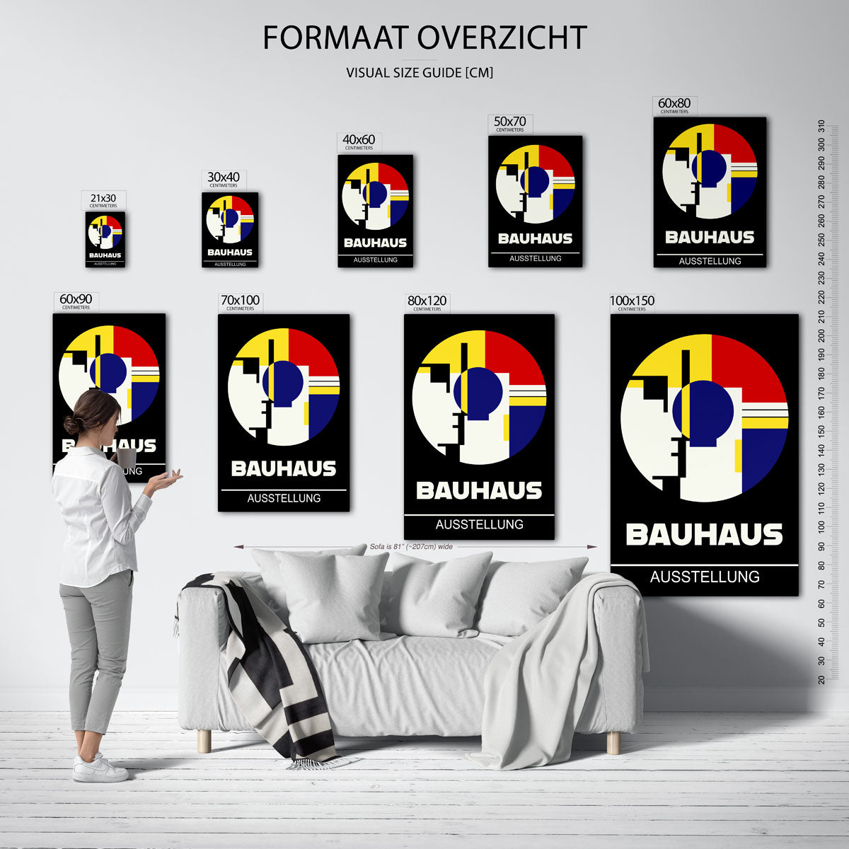 Cirkelvorm en kleur – Bauhaus poster als geometrische wanddecoratie