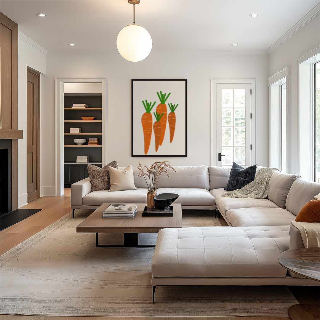 Moderne Wortel Illustratie – modern portret kunstwerk van WallArtistic