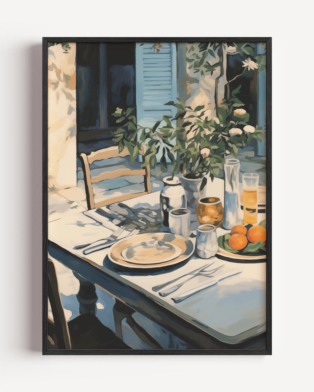 Zonnige Ontbijttafel – zomer portret poster als wanddecoratie