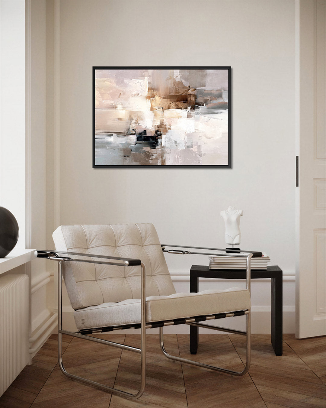Gelaagde kleurencompositie – Beige – kunstwerk op canvas, dibond of plexiglas