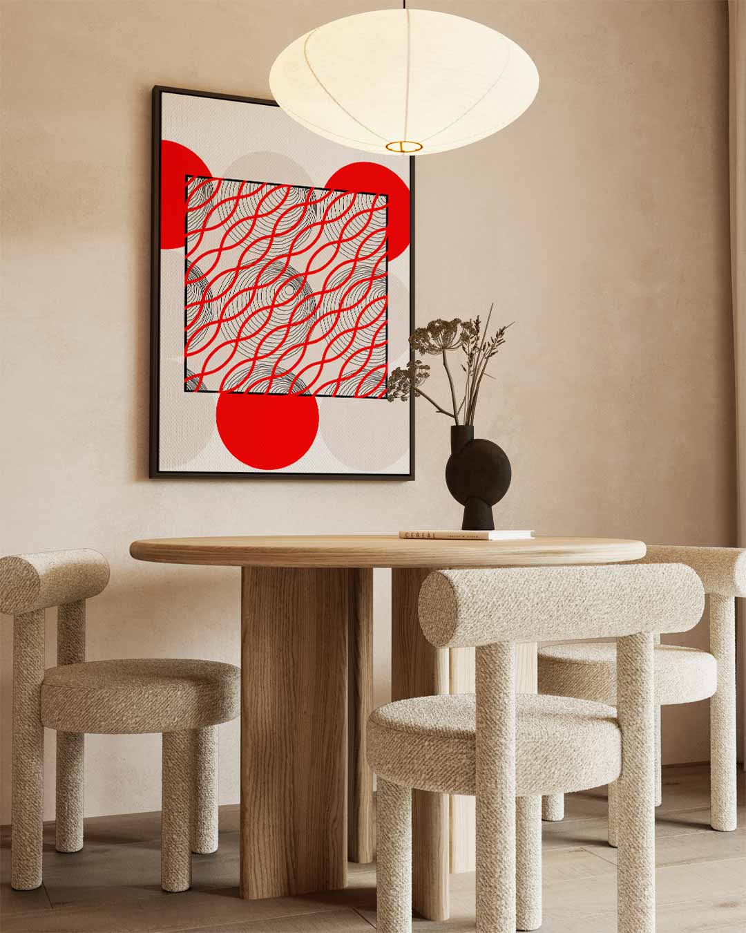 Vrolijk Vlechten – kunstwerk met zwarte baklijst