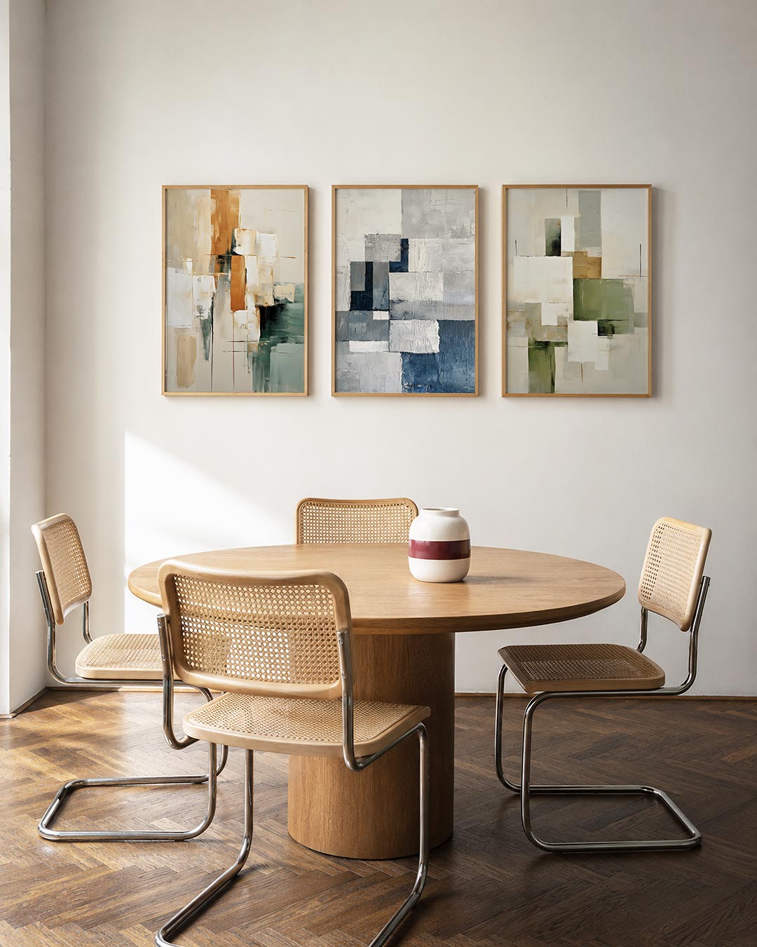 Vorm en balans posterset – derde productweergave – deze posterset in drie delen toont een spel van