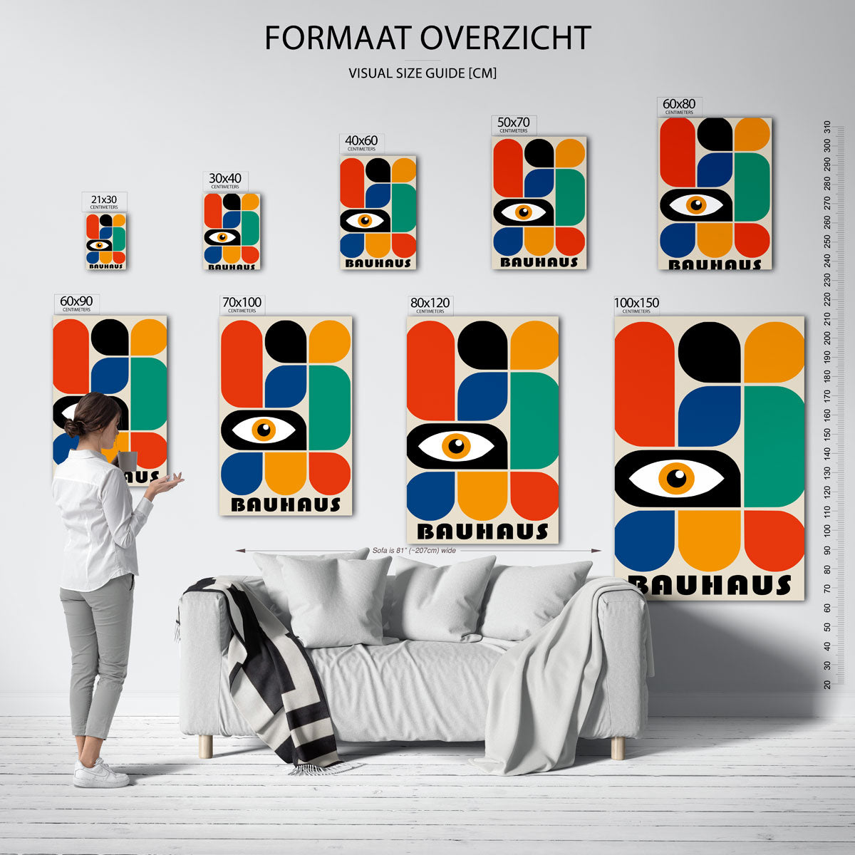 Vorm en kleur – geometrische poster in Bauhaus-stijl van WallArtistic