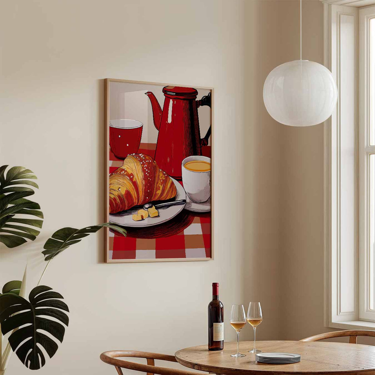 Franse Ontbijt Sfeerposter – keukenposter in staand formaat