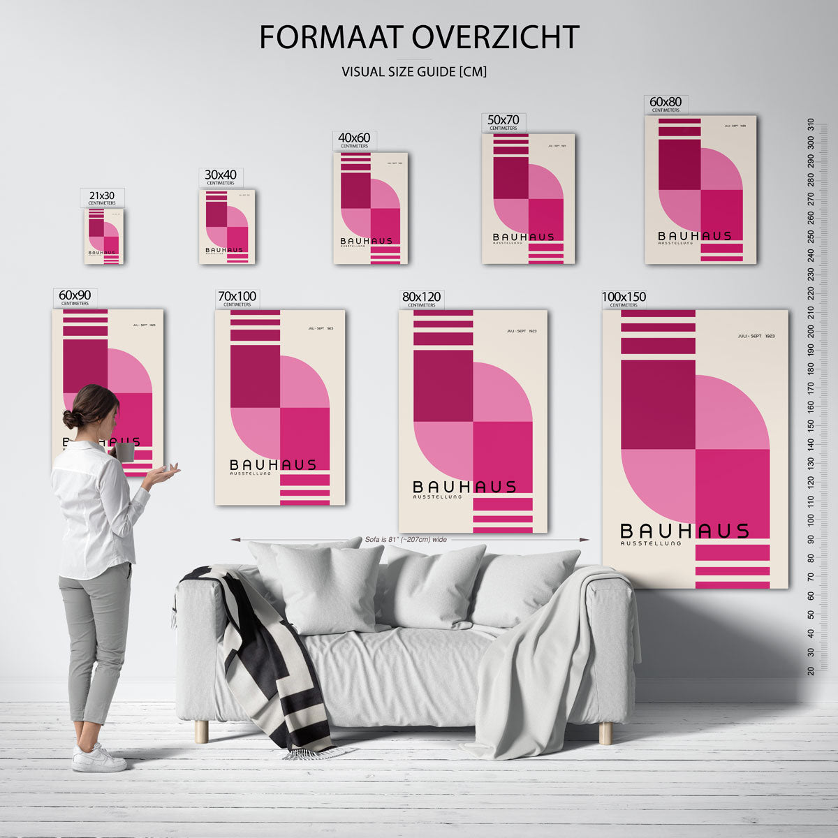 Vorm en kleur – geometrische poster in Bauhaus-stijl van WallArtistic
