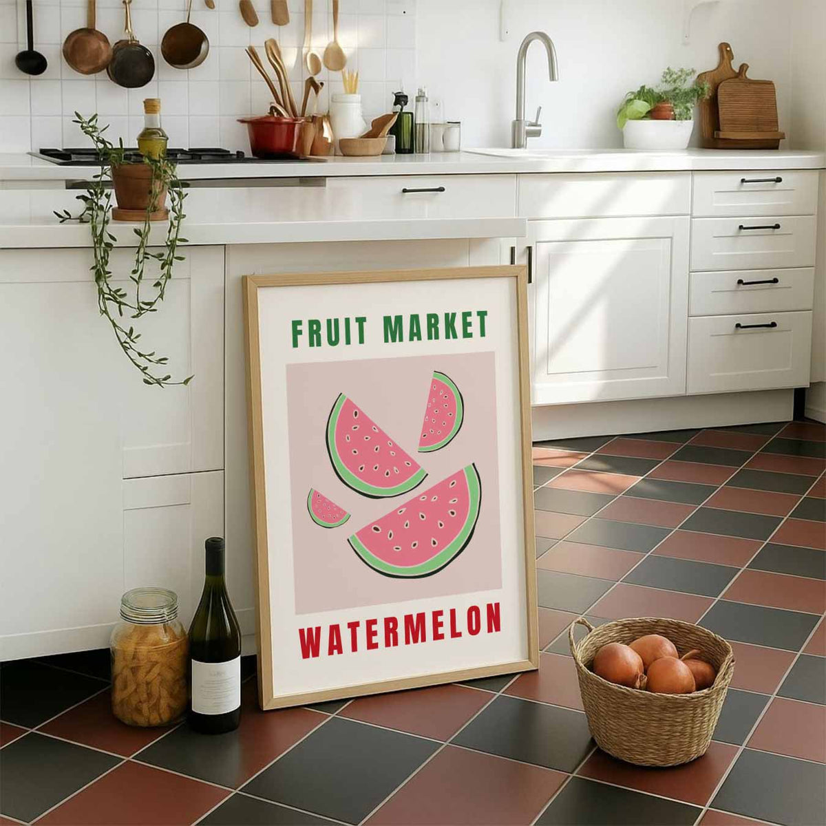 Verfrissende Watermeloen – staande muurposter voor keuken of eethoek