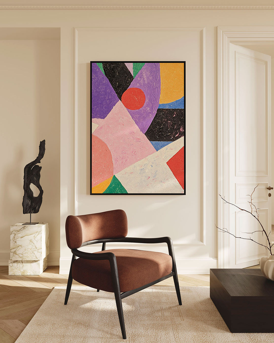 Geometrische kleurenexplosie – Geometrische – staande wanddecoratie