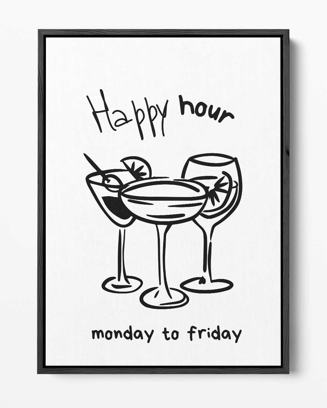 Happy Hour Illustratie – portret kunstwerk als wanddecoratie