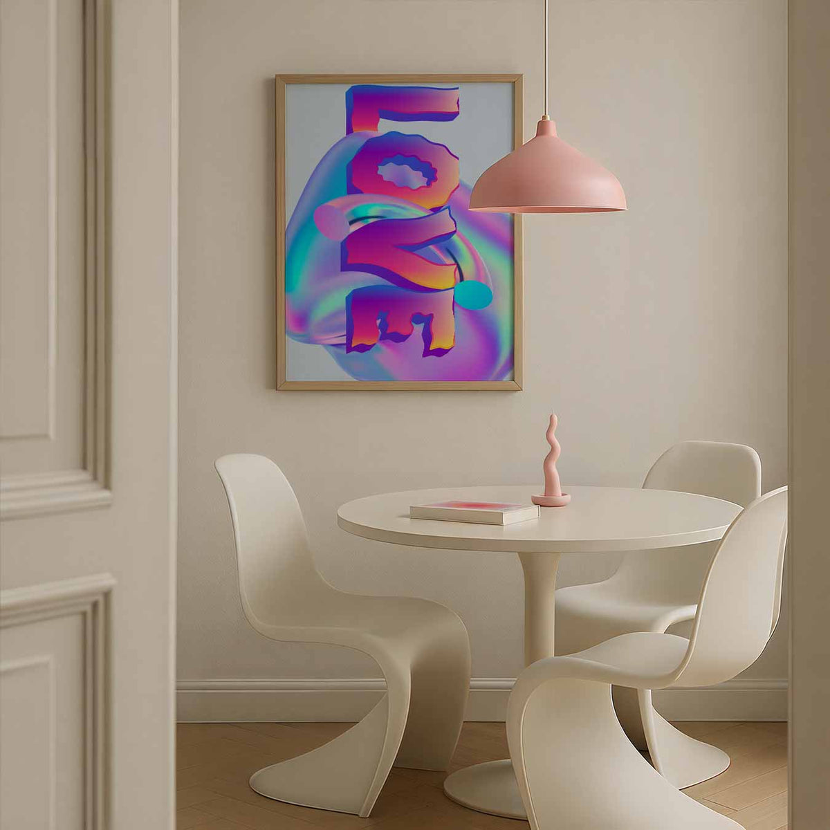 Kleurvolle Abstractie – zomerse poster in staand formaat