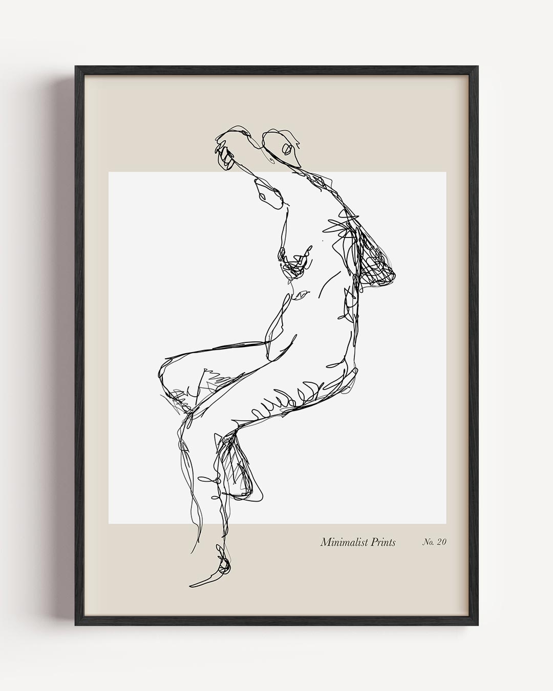 Elegante Minimalistische Lijntekening – lijntekening portret poster als wanddecoratie