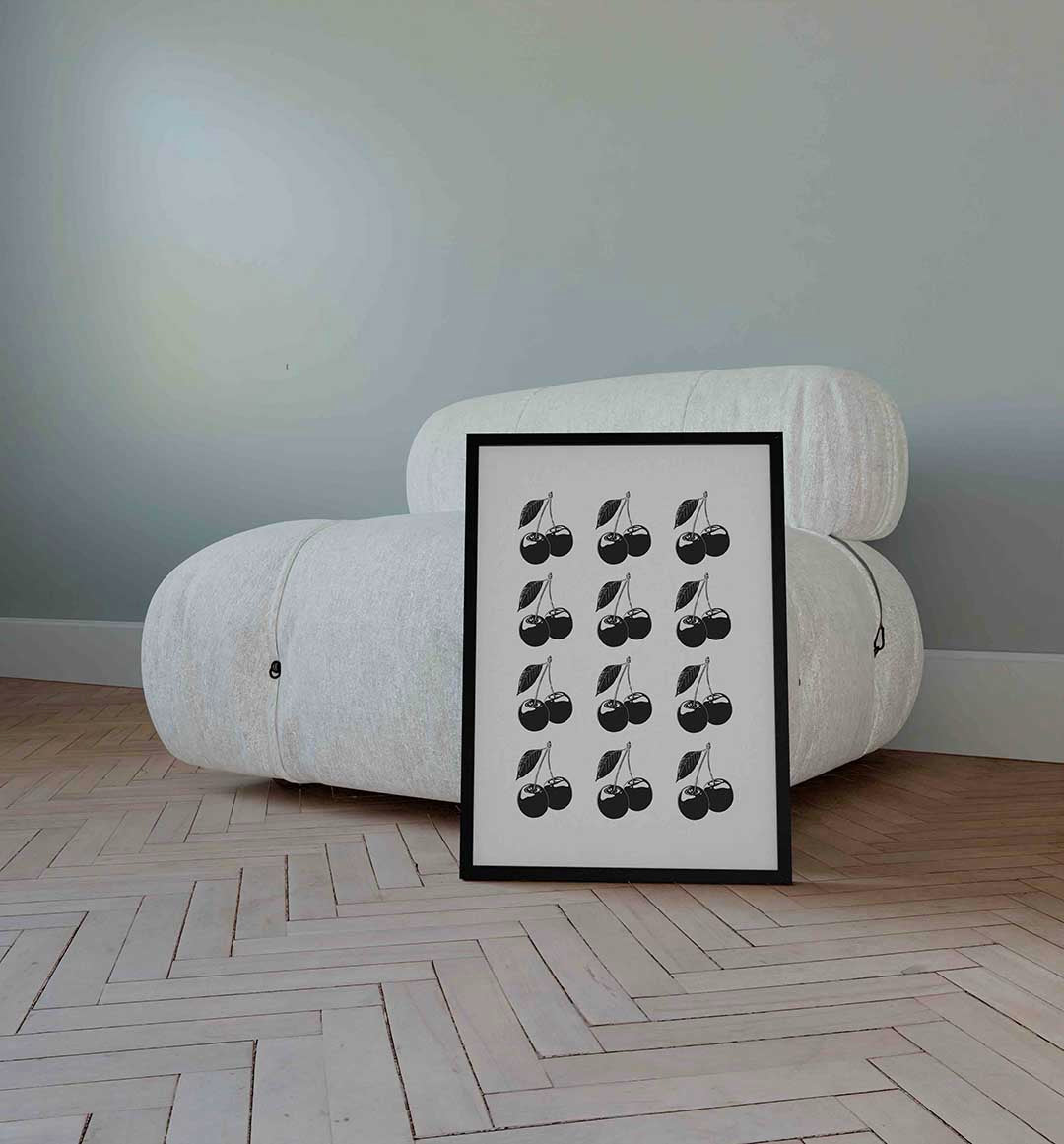 Kersen herhaling – Pop Art wandkunst als portret poster