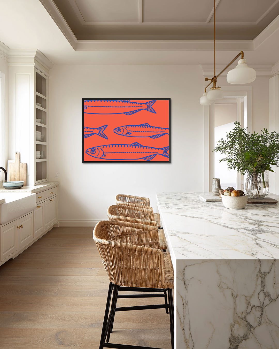 Vissenpatroon – liggende wanddecoratie