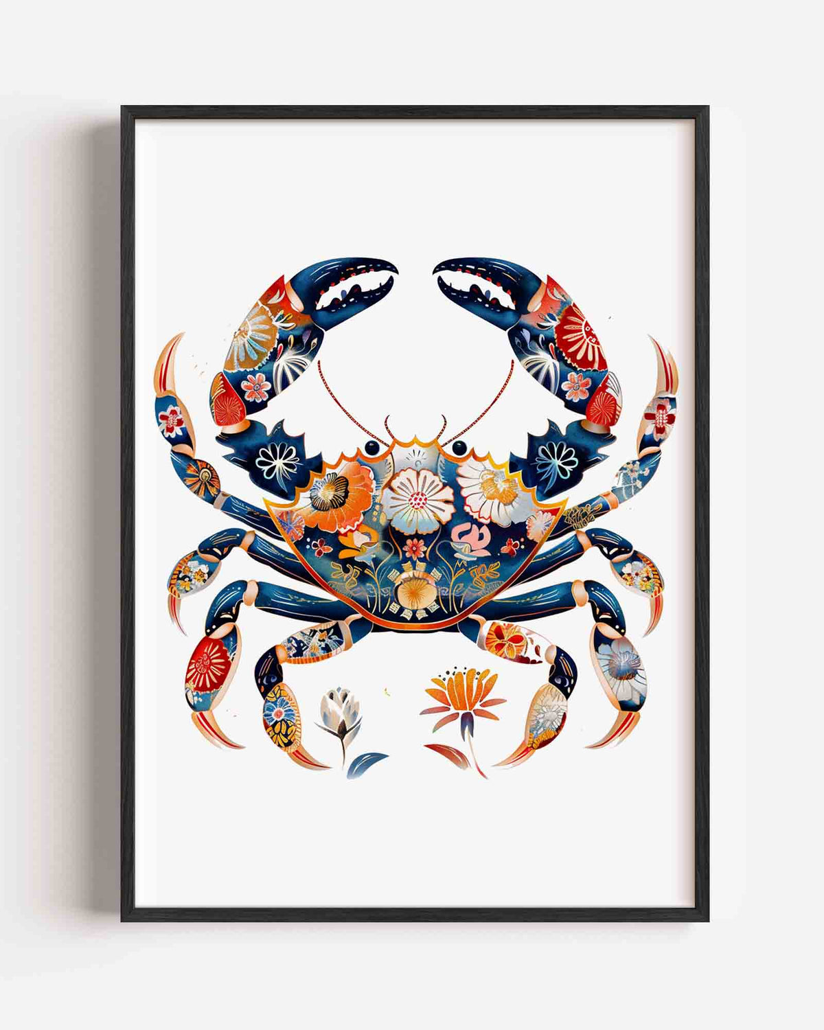 Bloemenkrab – dieren portret poster als wanddecoratie