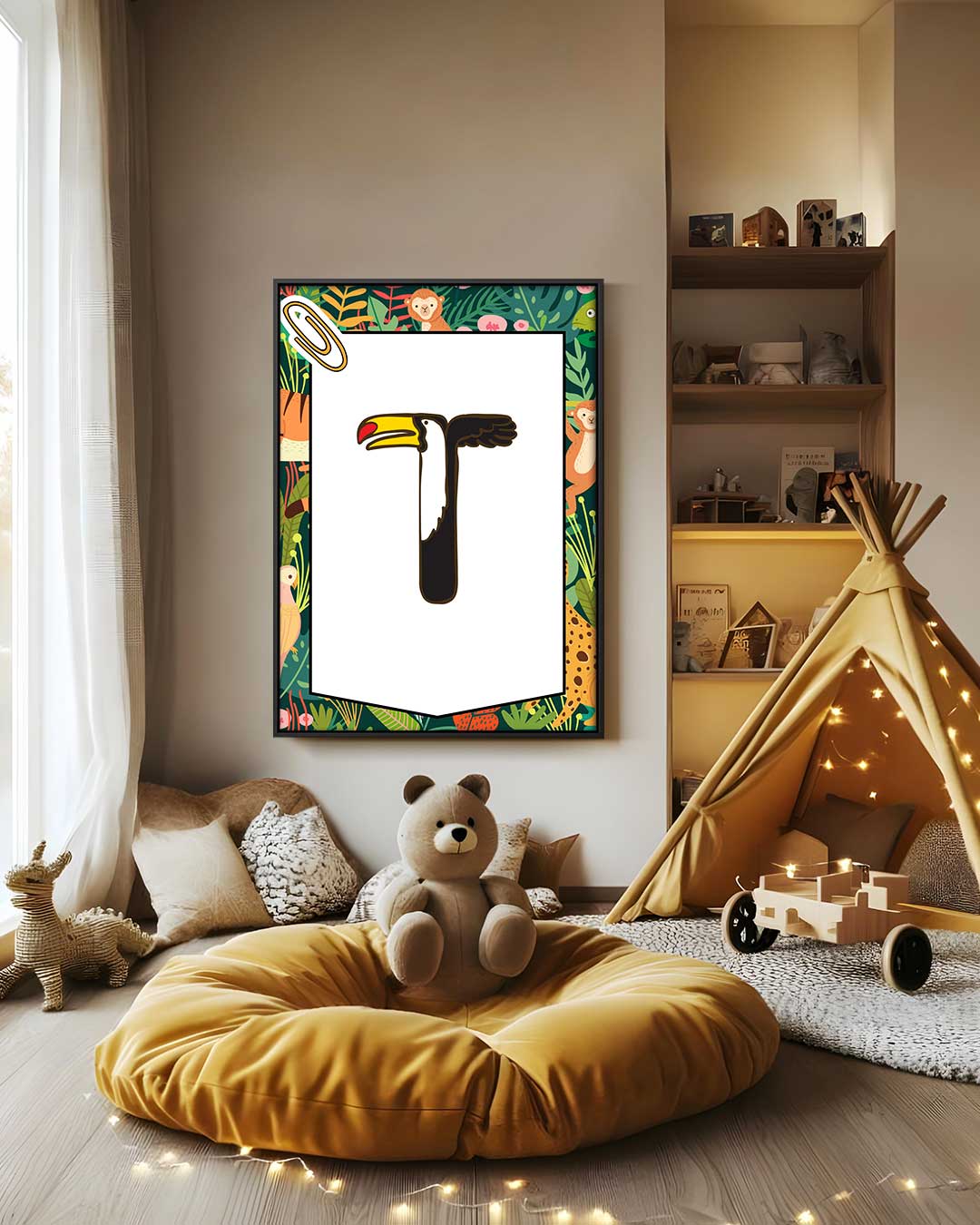 T is voor Toekan – staand kunstwerk voor modern interieur