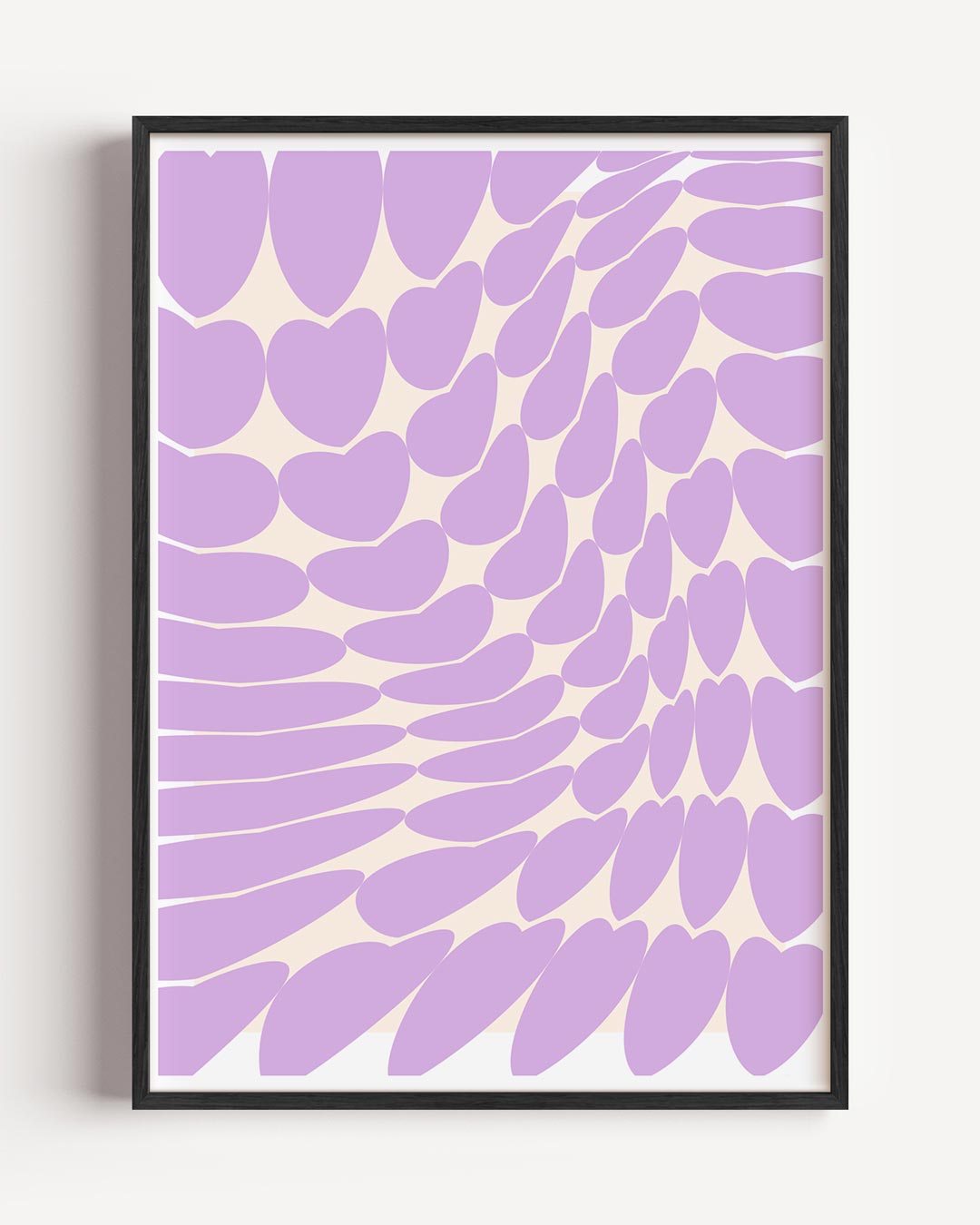 Paarse Hartjes Wandkunst – moderne portret poster als wanddecoratie