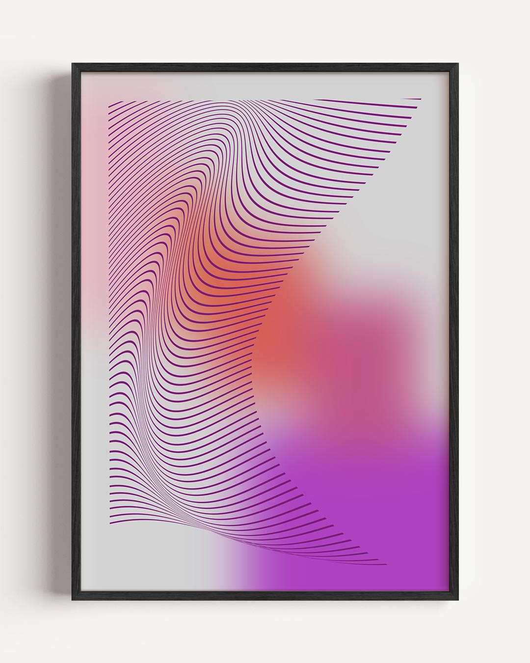 Moderne Golvende Geometrie – kleurrijke abstracte portret poster als wanddecoratie