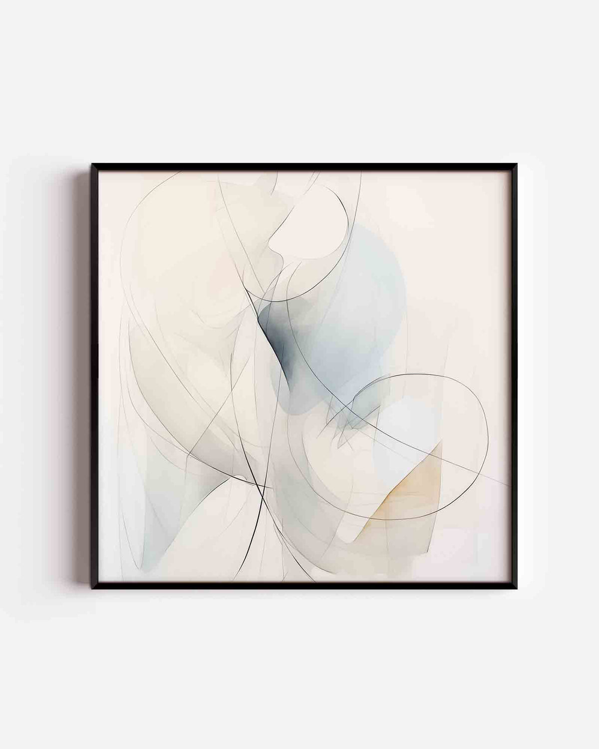 Abstracte lijnen – vierkante poster met kleur en vormen als wanddecoratie
