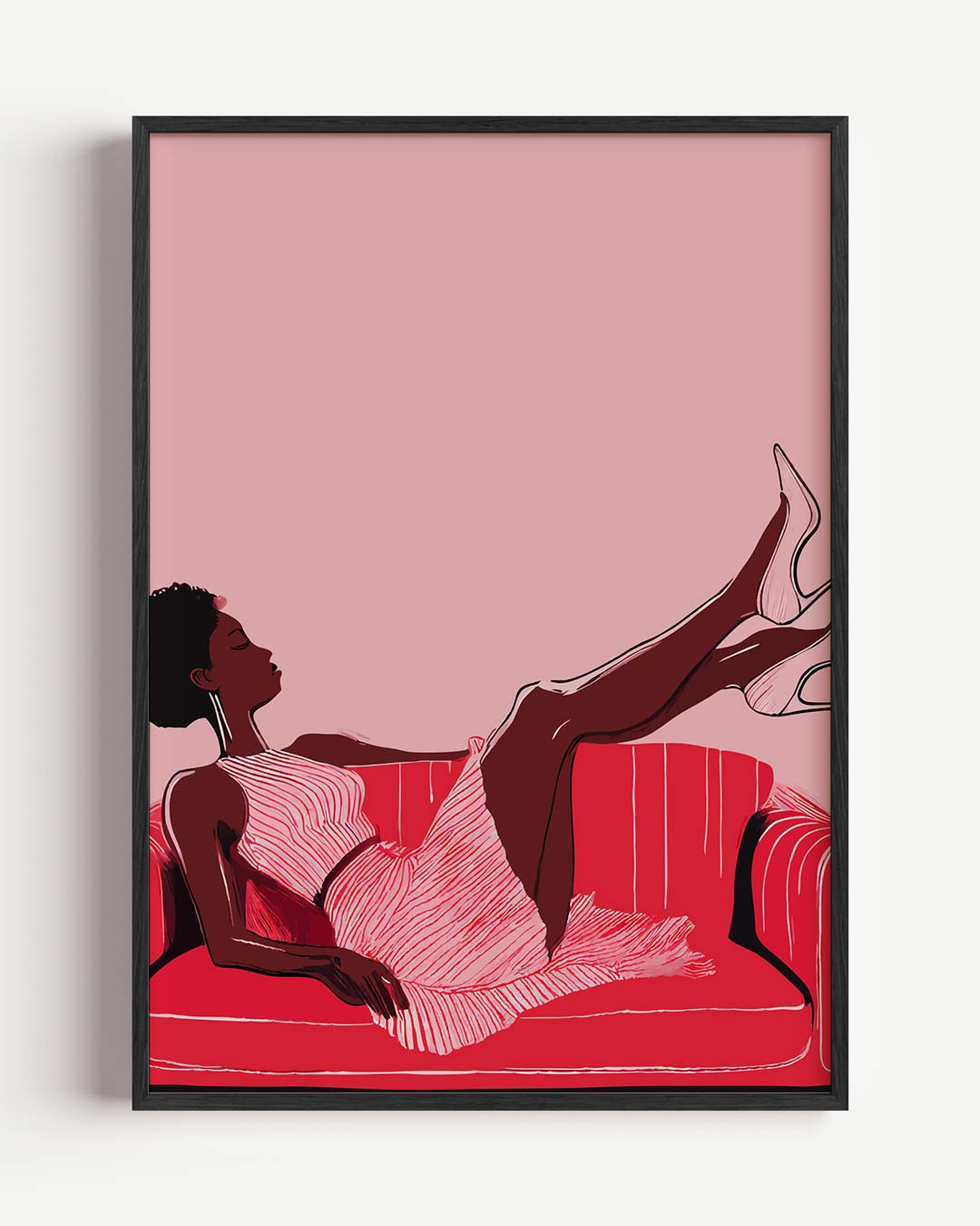 Sierlijke Lounge Vibes – Popart en Streetart portret poster als wanddecoratie
