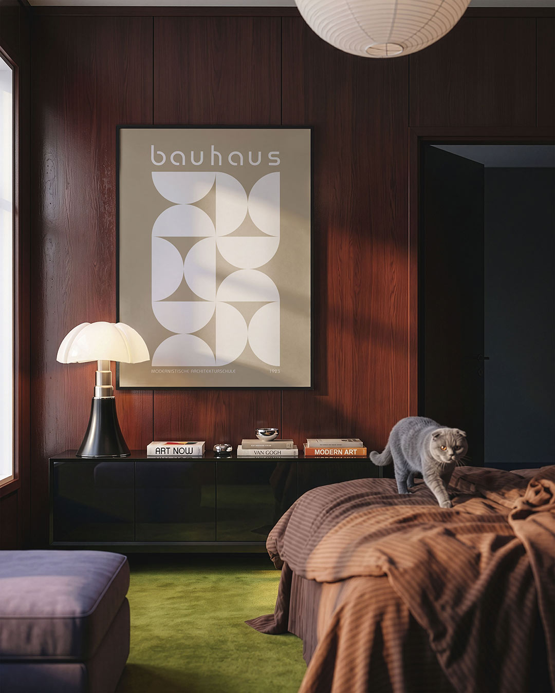Vormritme en balans – geometrische Bauhaus poster in staand formaat