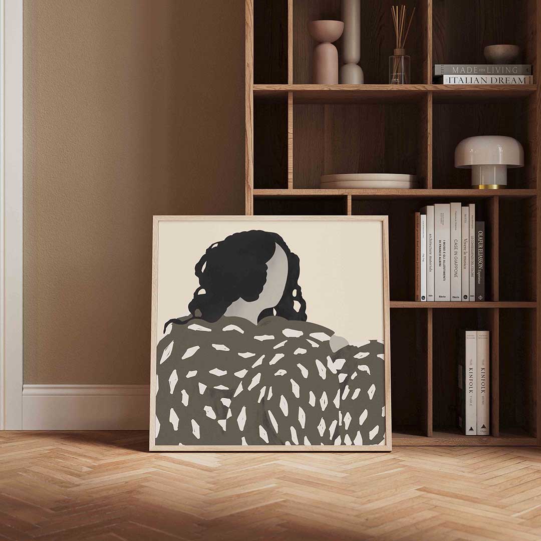 Vrouw met patroon – portret poster in vierkant formaat