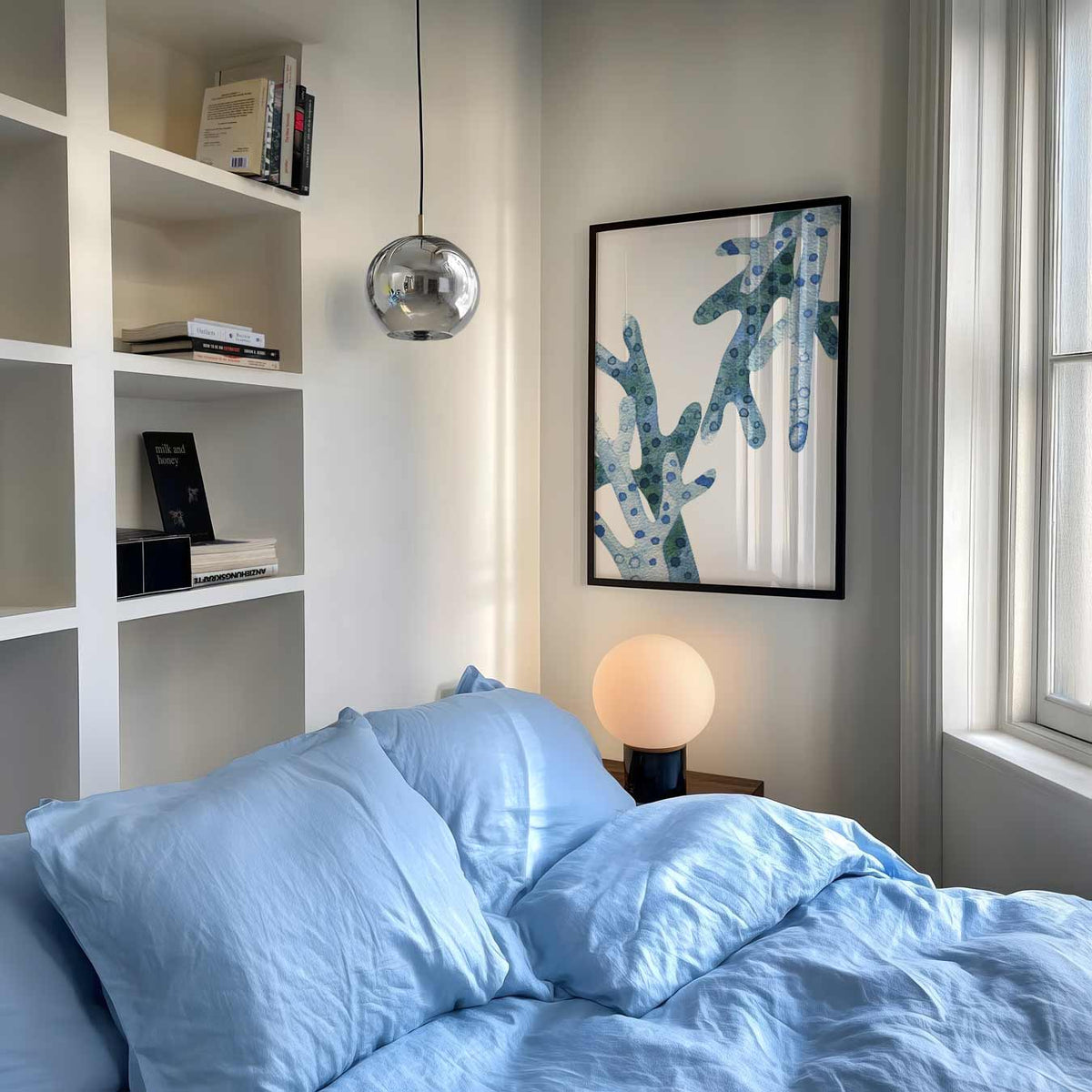 Blauwe Koraal – dierenposter als moderne staande wanddecoratie