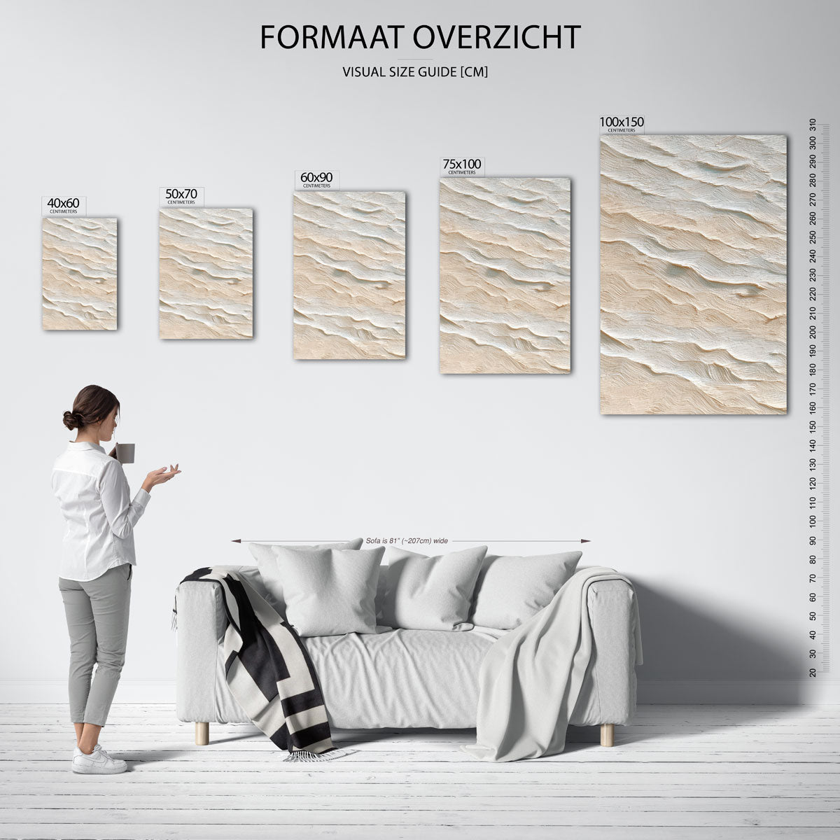 Golvende textuur – staande wanddecoratie van WallArtistic