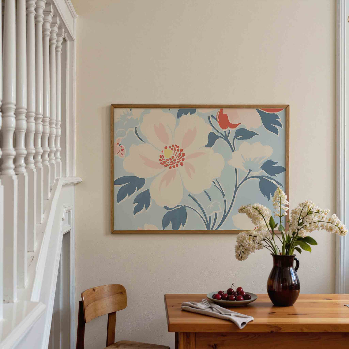 Bloemen en bladeren – botanische poster in liggend formaat