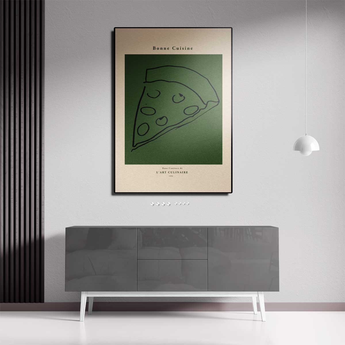 Simpele Pizza – modern portret kunstwerk van WallArtistic