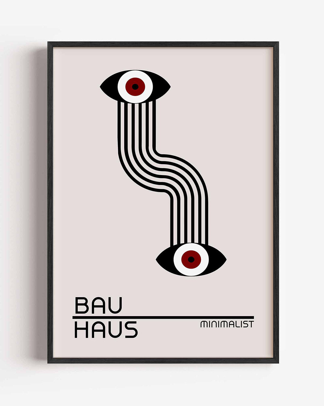 Lijnen en ogen – staande Bauhaus poster als wanddecoratie