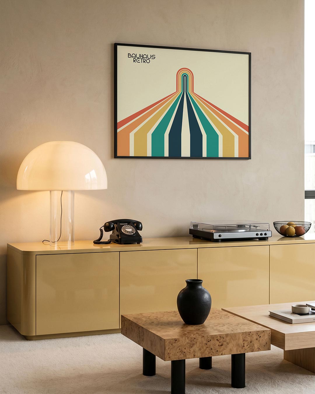 Kleurrijke lijnen – moderne Bauhaus wandkunst als poster