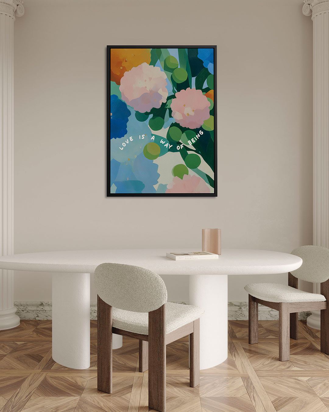 Bloemrijke kleurenpracht – staand wanddecoratie kunstwerk