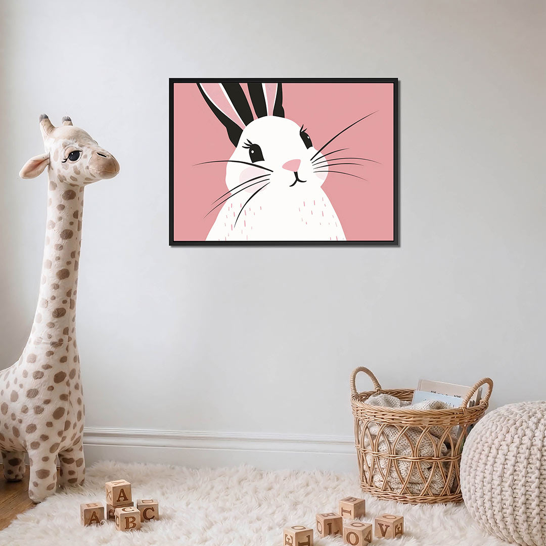 Speelse konijn illustratie – Kinder kunstwerk – detail van het kunstwerk