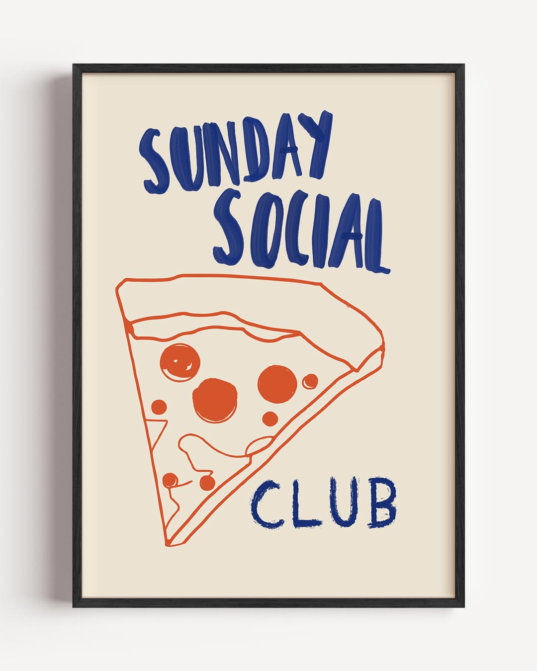 Sunday Social Club Pizza – keuken portret poster als wanddecoratie