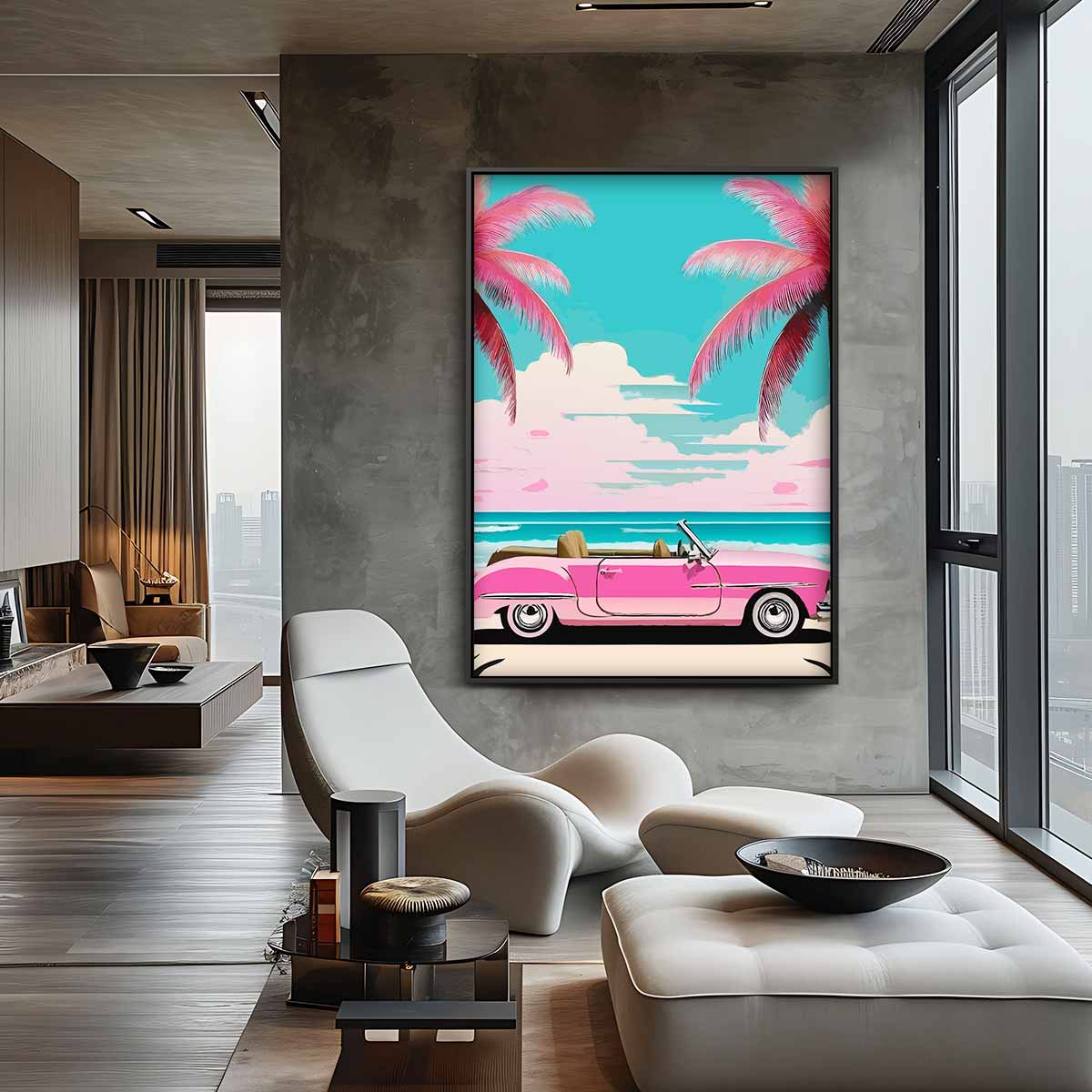 Retro Stranddagen – staande wandkunst voor woonkamer of interieur
