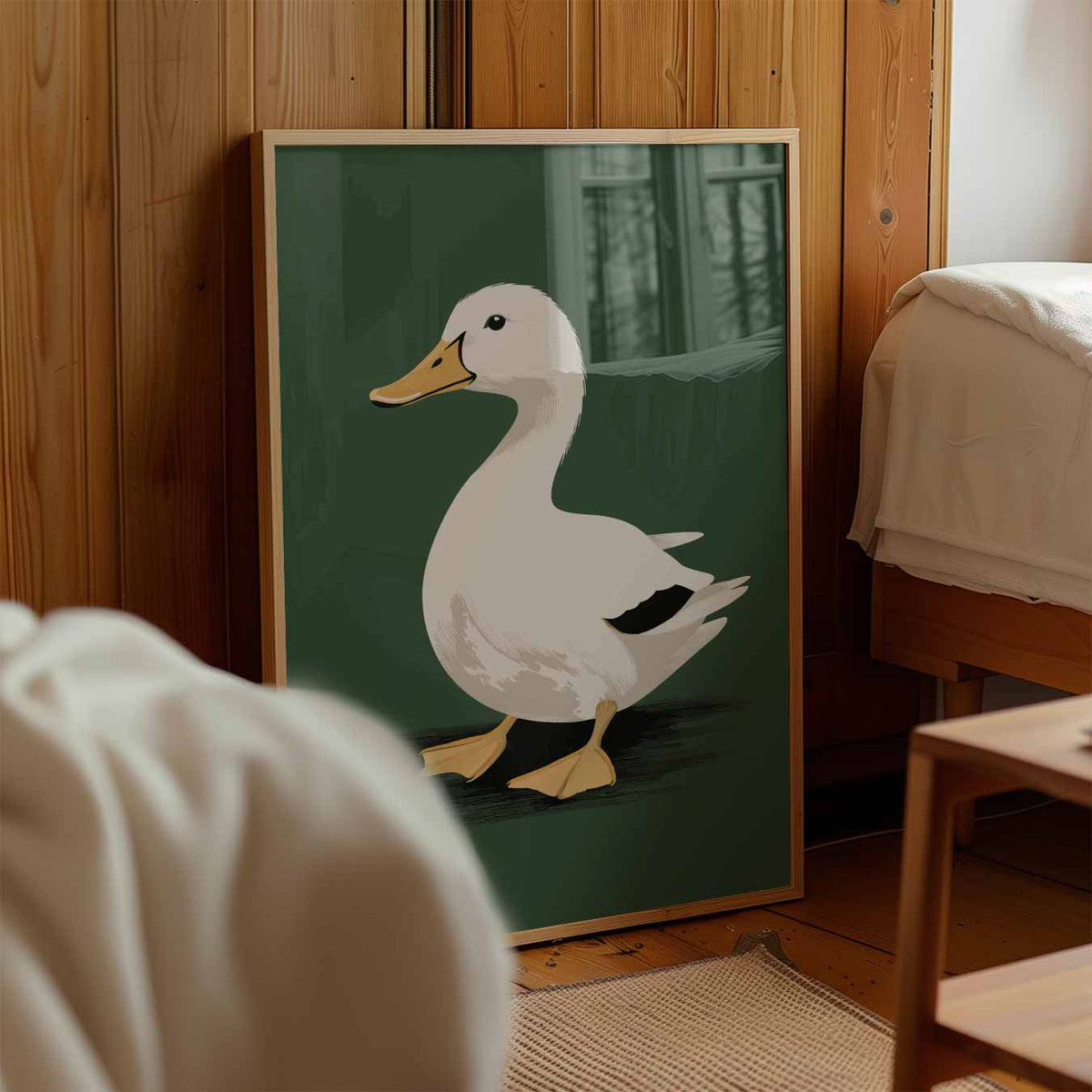 Schattige Eend Illustratie – kinderposter in staand formaat