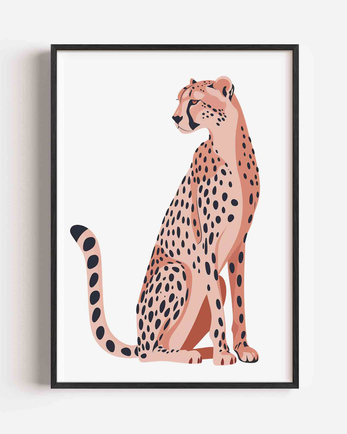 Zittende cheetah – kids portret poster als wanddecoratie