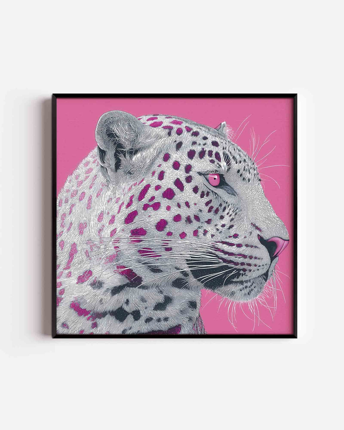 Roze luipaard – Pop Art vierkante poster als wanddecoratie