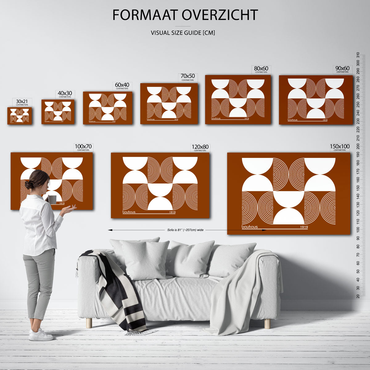 Vormritme en cirkelpatronen – Bauhaus poster als geometrische wanddecoratie