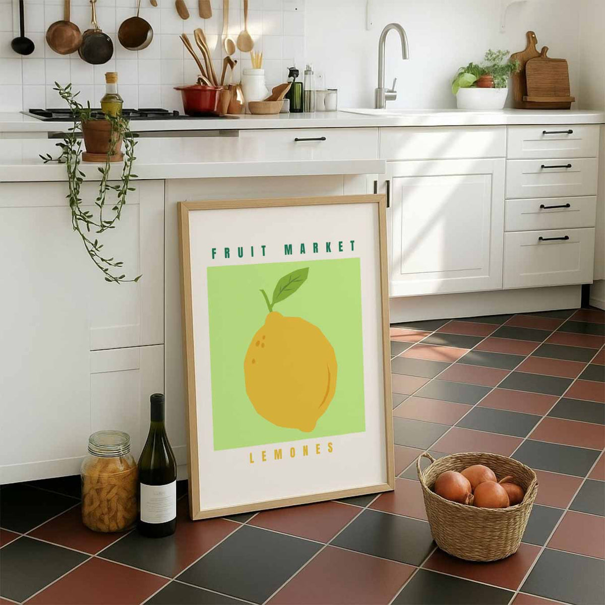 Zomerse Citroen – staande muurposter voor keuken of eethoek